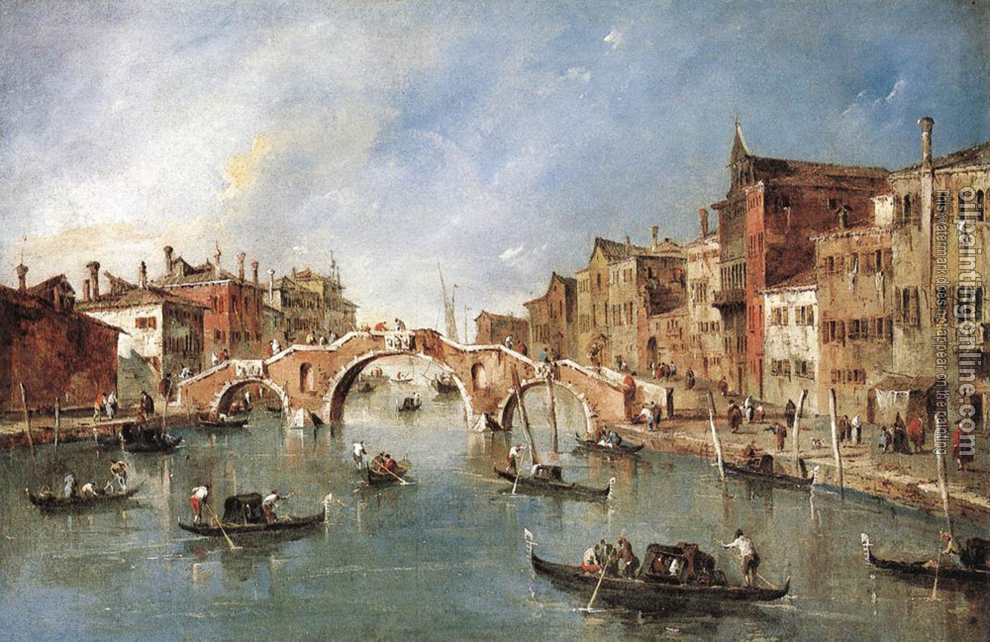 Francesco Guardi - The Three Arched Bridge at Cannaregio